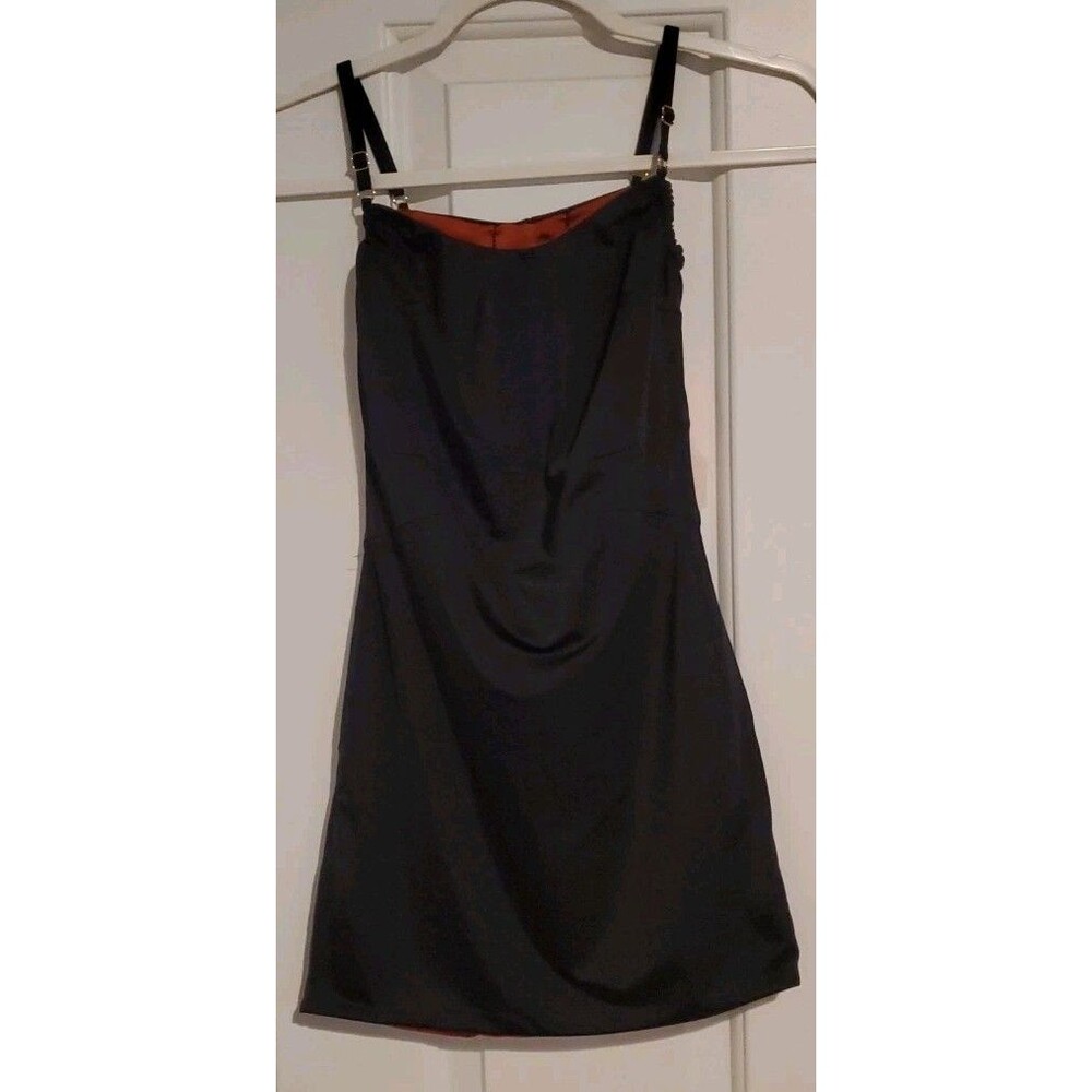 We Are HAH Reversible Tank Mini Dress Black Orange Spaghetti Straps Sz Small NWT